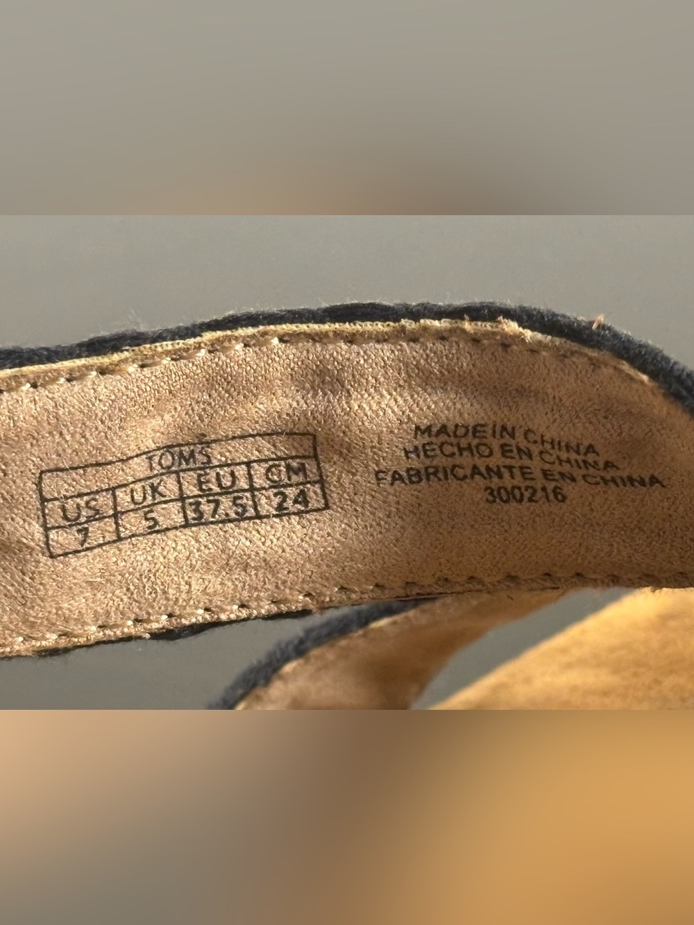 Toms Black Woven Canvas Cork Wedge Summer Spring Classy Sandals  Ankle Strap - Picture 13 of 13